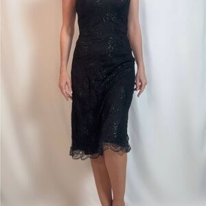 Betsey Johnson Black Lace Midi Dress